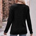 thumbnail image 3 of CEHVOM Chemises Mode Femme Col Rond Manches Longues Blouse Décontractée Automne T-Shirts Liquidation, 3 of 3