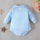 thumbnail image 5 of Body De Bebé Canastilla Onesies Para Niños Pequeños Otoño Primavera Niñas Niños Lindo Mameluco Manga Larga Botón Sudadera Mono Azul Odeerbi LM103-6238, 5 of 8
