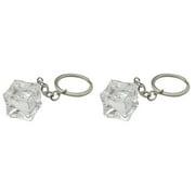 2 Pack Ice Cube Keychain Accessories for Women Car European and American Cute Auto