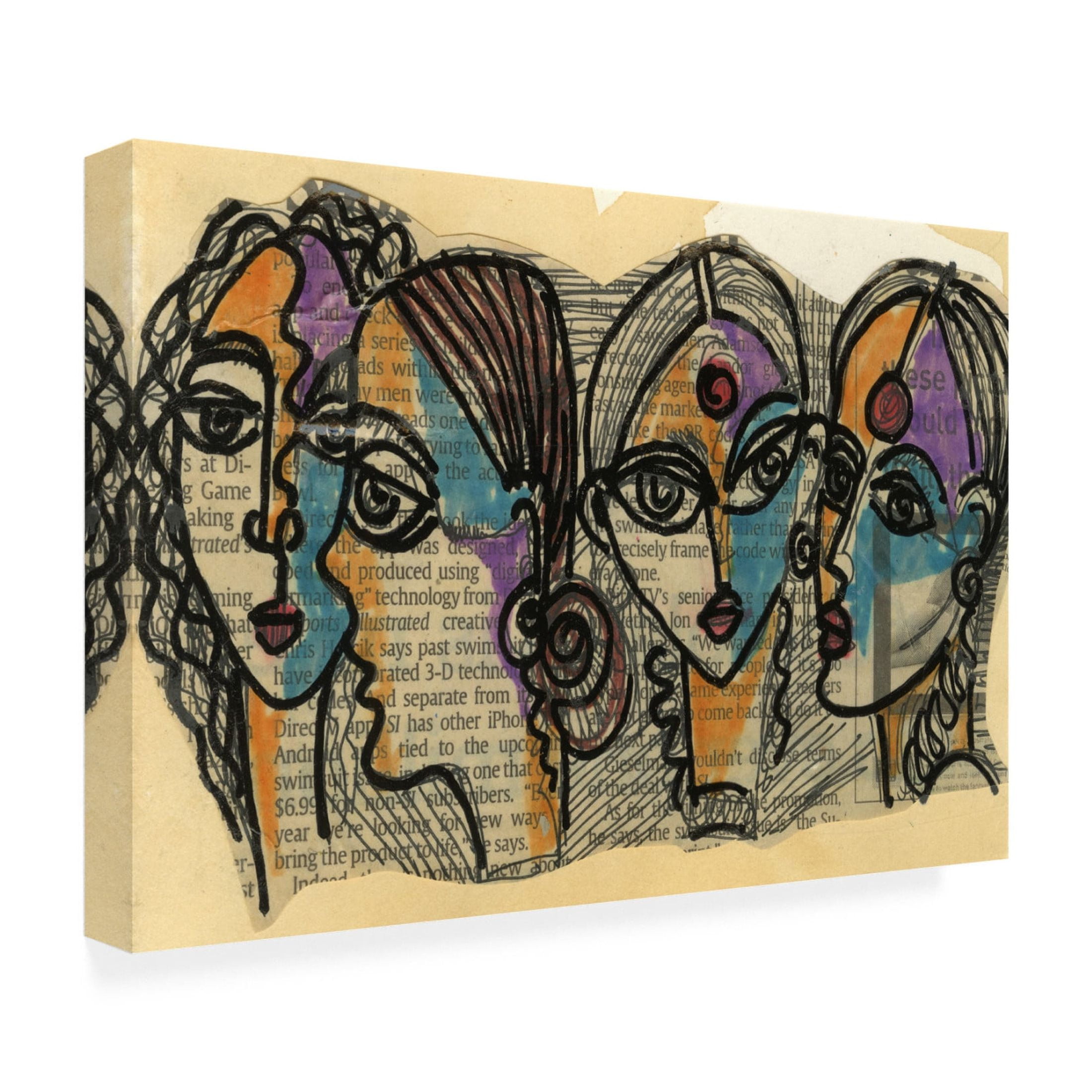Canvas Wall Art - Medha Karandikar 'Speaking' Wall Art for Living Room, Bedroom, or Office Décor by Trademark Fine Art - 47 x 30 Inches