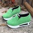 thumbnail image 6 of Suede Platform Loafers for Women Comfortable Wide Toe Box Slip On Orthopedic Walking Shoes Casual Non Slip Work Shoes Green Size 8, 6 of 8