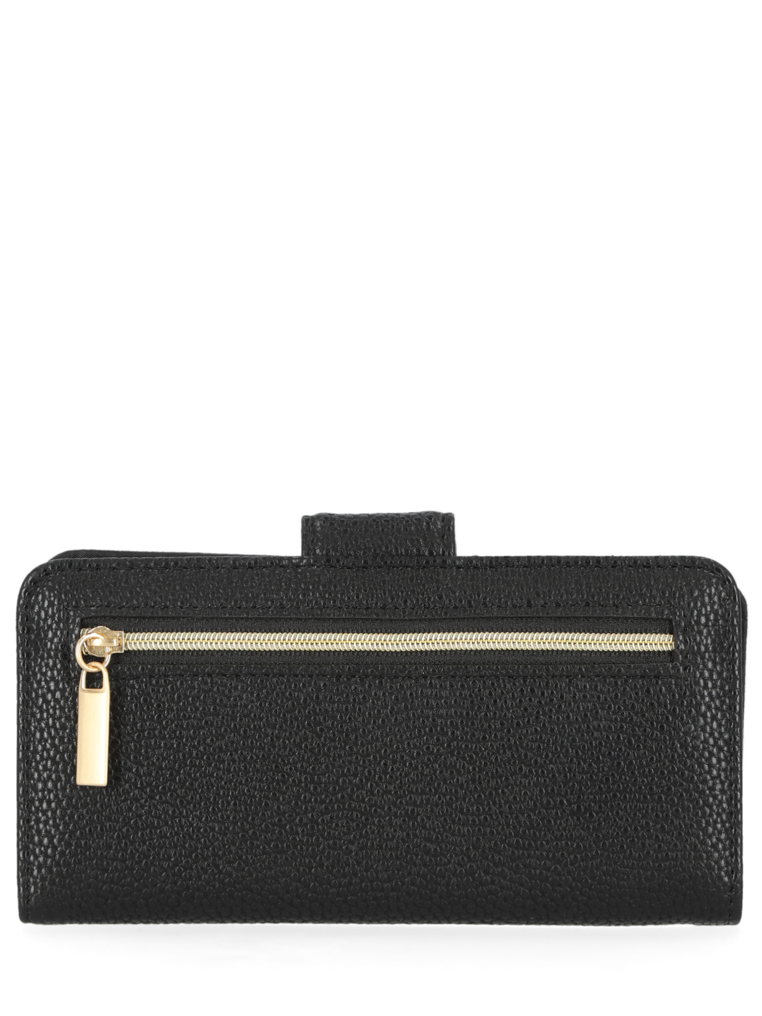 Time and Tru Women's Alexandra Slim Tab Wallet, Solid Black