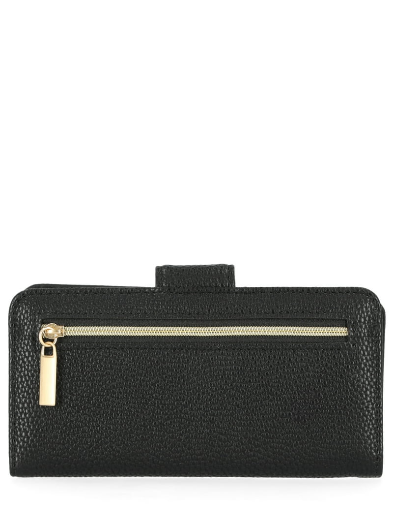 Time and Tru Women's Alexandra Slim Tab Wallet, Black