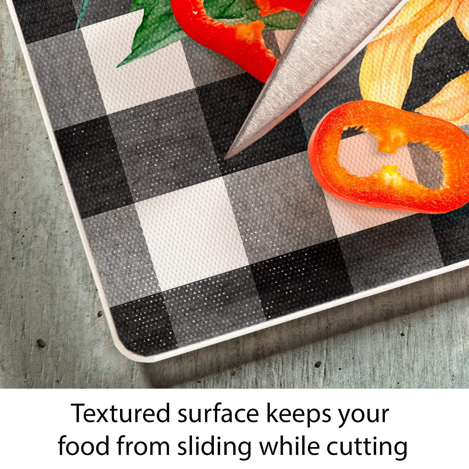 CounterArt Sunflower Fields 3mm Tempered Glass Cutting Board 15" by 12"