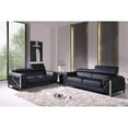 thumbnail image 2 of Titan Furnishings Modern Genuine Italian Leather Sofa and Loveseat in Black, 2 of 14