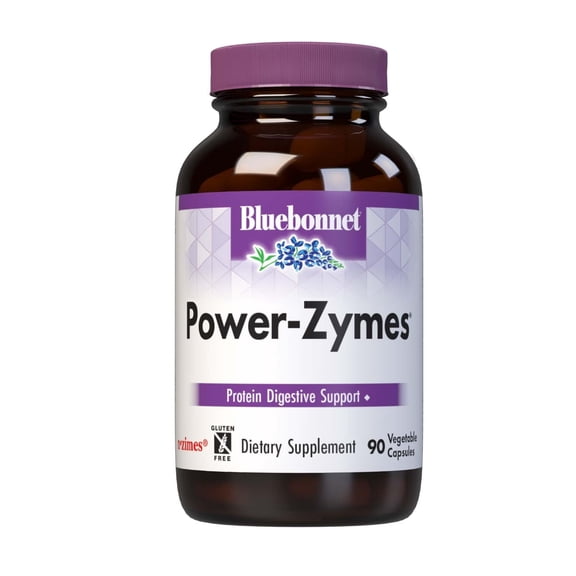 Bluebonnet Power-Zymes, Protein Digestive Support*, 90 Vegetable Capsules, 90 Servings