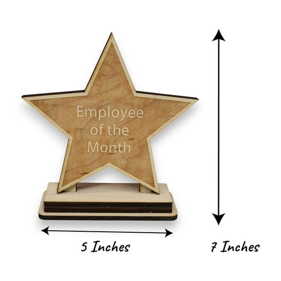 Award - CUSTOM - Employee Of The Month Star with STAND