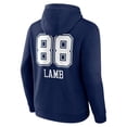 thumbnail image 3 of Men's CeeDee Lamb Navy Dallas Cowboys Team Wordmark Player Name & Number Pullover Hoodie, 3 of 3