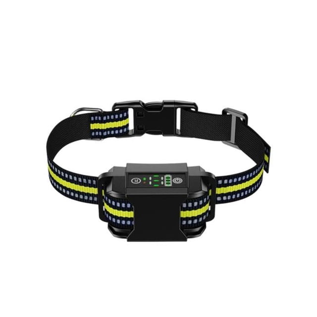 Fresh Fab Finds FFF-GPCT3545 Rechargeable Waterproof Beep Vibration Static Stimulation Bark Stopper Automatic Identification Collar with 6 Intensity Dual Modes Dog Bark Collar, Black
