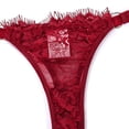 thumbnail image 6 of JSGEK Women Lace Trim Deep V Neck Chemise Dress Flared Silhouette Adjustable Spaghetti Straps Lingerie Set Red M, 6 of 6