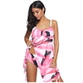 thumbnail image 3 of MKLEKYY Trajes De Baño Completo Mujer Women Mesh Print High Waisted Bikini Sexy Push Up Two Piece Swimsuits Vintage Swimsuit Two Piece Retro Ruched High Waist Print Bikini Set, 3 of 6