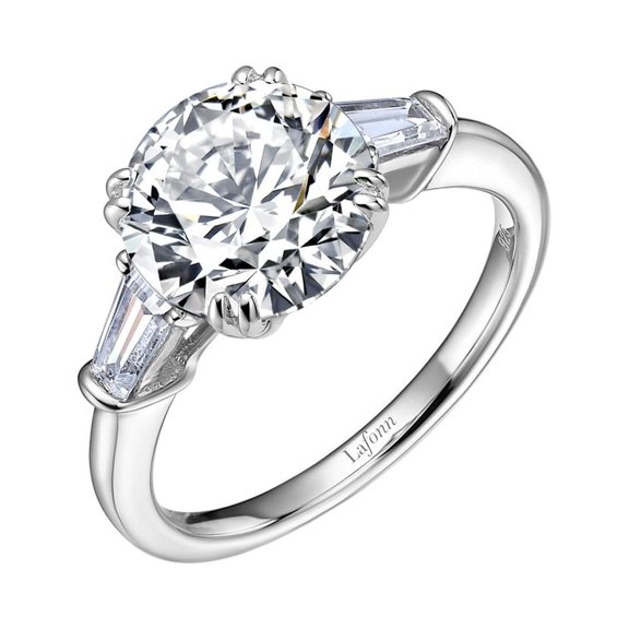 Lafonn Classic Sterling Silver Platinum Plated Lassire Simulated Diamond Ring (4.51 CTTW)