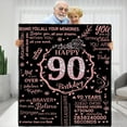 thumbnail image 1 of LHSHID 90th Birthday Gifts for Women Happy 90th Birthday Gift Ideas 90 Year Old Gifts for Wife Mom Grandma Nana Flannel Fleece Soft Throw Blanket for Bed Sofa 30"x40", 1 of 7