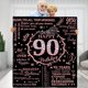 thumbnail image 1 of LHSHID 90th Birthday Gifts for Women Happy 90th Birthday Gift Ideas 90 Year Old Gifts for Wife Mom Grandma Nana Flannel Fleece Soft Throw Blanket for Bed Sofa 40"x50", 1 of 7