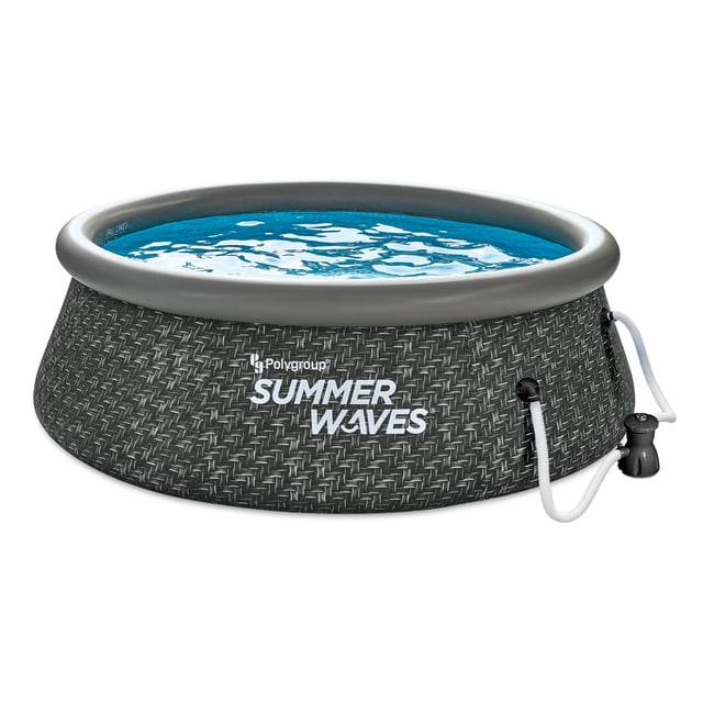 Summer Waves 8ft x 2.5ft Above Ground Inflatable Outdoor Swimming Pool with Pump