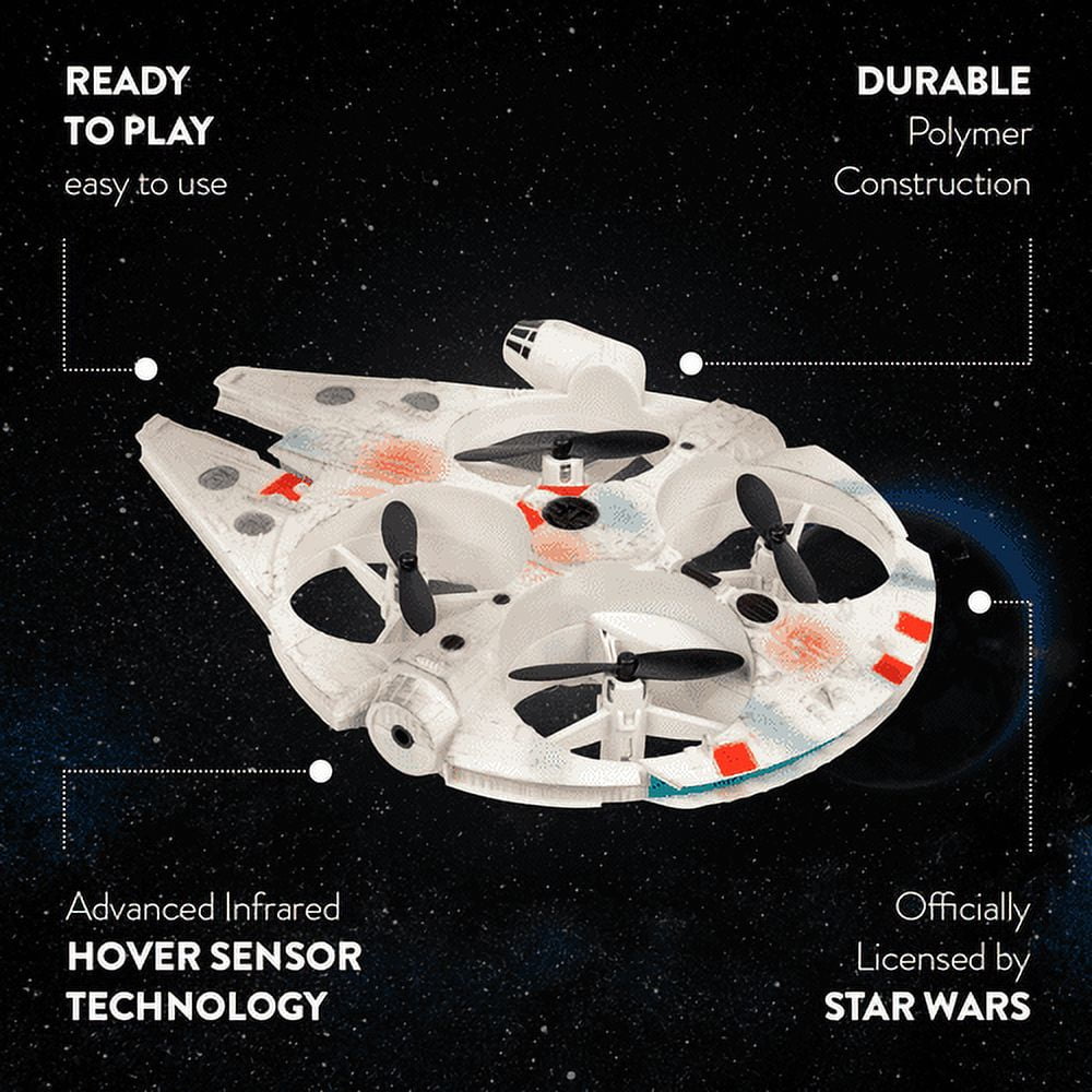 World Tech Toys Star Wars Millennium Falcon Motion Sensing Quadcopter Drone, Ages 6+