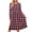 Pink, variant on Miqool Womens Plaid Midi Dress, Pleated Crew Neck Long Sleeve Work Dresses, Loose Fit Holiday Daily Dresses