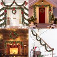 thumbnail image 7 of 6 FT Pre-Lit Artificial Christmas Garland,Christmas Garland with 20 LED Lights,Winter Wreaths with Pine Cones for Home Front Mantle Door Christmas Party Garden Indoor Outdoor Decoration Red 1, 7 of 7