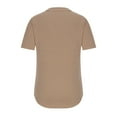 thumbnail image 6 of Oalirro Women's Tops, Tees & Blouses Valentine's Day Gift Women Loose Casual Short Sleeve V-Neck Solid Casual Blouse T-shirt Tunic Tops Khaki Savings Clearance, 6 of 9