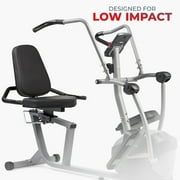 Sunny Health & Fitness Smart Recumbent Cross Trainer Elliptical, Full-Body Cardio with Arm Exercisers & Bluetooth SunnyFit App