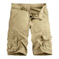 thumbnail image 2 of JTieacloth Mens Cotton Overalls Shorts Cotton Shorts Pocket Leisure Exercise Mens Shorts Without Belts Mens Loose Cargo Shorts Yellow, 2 of 7