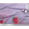 thumbnail image 2 of Soimoi polyester Crepe Fabric Holly Leaves & Rose Flower Print Sewing Fabric Yard 42 Inch Wide, 2 of 3