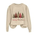 thumbnail image 6 of TTUHYWXI Christmas Sweatshirts for Women Merry Christmas Tree Graphic Long Sleeve Xmas Vacation Pullover Christian Tops (Beige, M), 6 of 6