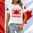 thumbnail image 2 of Fgnfyis T-Shirts Graphiques pour Femmes pour l'Été, Tenue Décontractée, Confortable, Manches Courtes, Col Rond, Tee avec Imprimé Patriotique de la Fête du Canada, T-Shirts pour Femmes, Blanc, P, 2 of 4