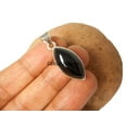 thumbnail image 2 of Real 925 Sterling Silver Pendant For Women Men, Genuine Black Onyx Cabochon Marquise Gemstone Amazing Handcrafted Jewelry For Her Him, 2 of 5