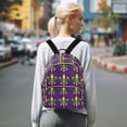 thumbnail image 7 of FORMRS Mini Backpack Purse for Women Travel Daypack Casual Shoulder Bag, Gold and Green Floral Pattern, 7 of 7