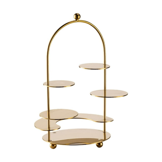 GUOOL Cupcake Display Rack Centerpiece Multi-layer Dessert Stand for Home Cafe Bar Gold