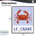 thumbnail image 4 of Stupell Industries Traditional Le Crabe Nautical Stripes Black Framed Giclee Art, 11 x 14, by Kim Allen, 4 of 8