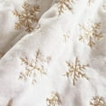 thumbnail image 2 of Plush Christmas tree skirt, 30 inch luxurious snow-white faux fur Christmas tree bottom cushion with golden snowflakes, used for Christmas and New Year family party decoration (gold, 30 inches), 2 of 8