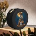 thumbnail image 6 of Naloa Moon Night Sky Cute Rabbit Round Jewelry Box, Travel Jewelry Organizer, 3.9 x 3.9 x 2in Jewelry Storage Box for Women-Black, 6 of 7