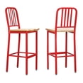 thumbnail image 1 of Linon Badden Commercial Grade Wood Seat Steel Frame Barstools Set of Two in Red, 1 of 19