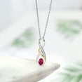 thumbnail image 4 of Gem Stone King 0.67 Ct Red Ruby E-F Lab Grown Diamond 925 Silver and 10K Yellow Gold Pendant, 4 of 4