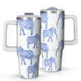 thumbnail image 2 of 40oz Travel Elephant Tumblers with Lids Straws Vacuum Insulated Elephant Tumbler with Handle Flip Straw Lid Leak Proof Stainless Steel Travel Accessories Must Have, 2 of 5