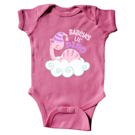 

Inktastic Babcia s Lil Dino with Cute Pink Baby Dinosaur Gift Baby Boy or Baby Girl Bodysuit