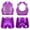Purple, variant on Kids Big Girls 2PCs Gymnastic Dance Outfit Sets Shiny Metallic Crop Top with Shorts,Sizes 6-14 Blue 12