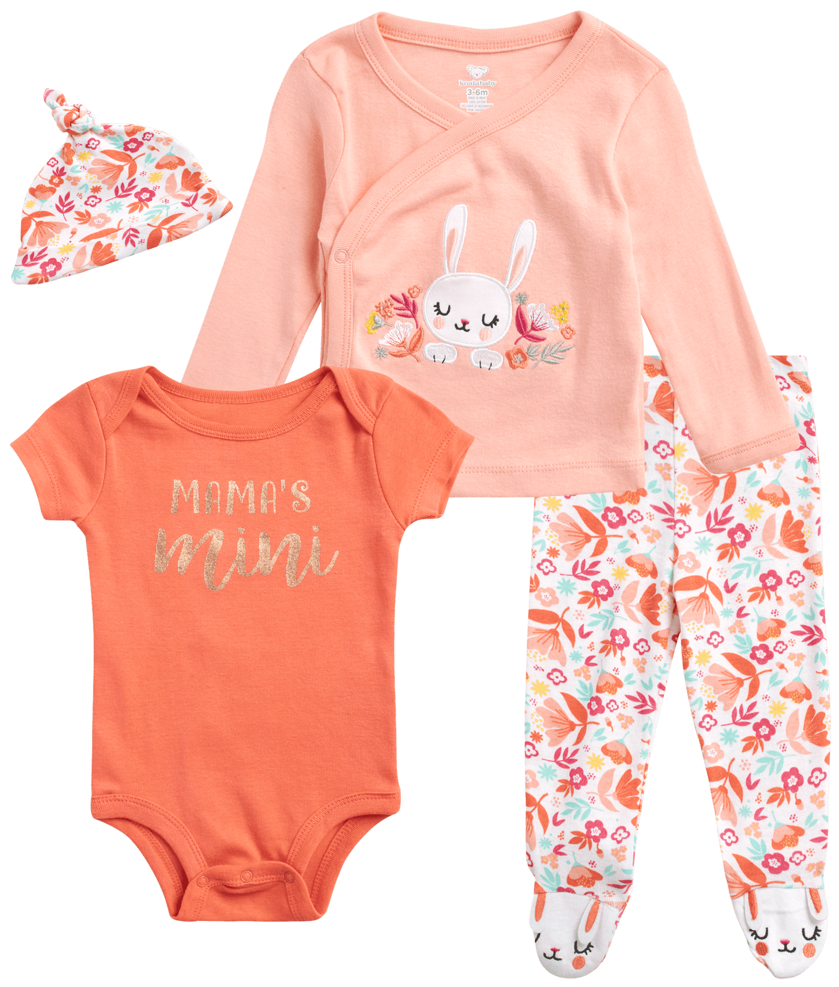Koala Baby Newborn Baby Girls' Take Me Home Layette Set 4 Piece Home Set (Newborn6M