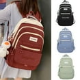 thumbnail image 2 of Women Schoolbag Large Capacity Adjustable Shoulder Strap Multi-pocket Space Saving Strong Load Bearing Storage Multifunction Teens Girl Casual Daypack Bag Student Supply, 2 of 11