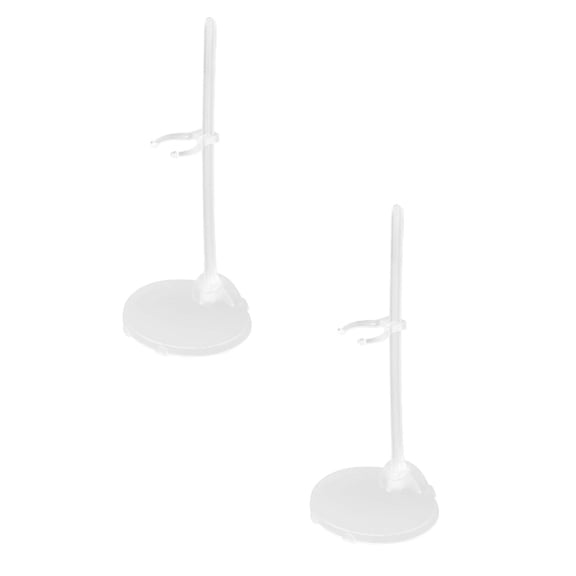 2 Pcs Doll Holder, Doll Stand Display Holder, Transparent Stand Support for Dolls Mini Display Holder, Ideal Doll Display Stand Support with Adjustable Waist Clip, 8 Inch, White