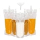thumbnail image 1 of 50 bolsas de bebidas contenedor de bolsa de batido transparente bolsa de bebida de mano resistente a prueba de fugas y sellable 8.4 oz para botellas de bebidas de jugo congelado un embudo de plástico, 1 of 6