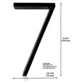 thumbnail image 5 of 12.5 cm/6 inch High Floating House Numbers - Black Door Numbers - Large Door Number - House Signs (7), 5 of 5