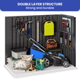 thumbnail image 6 of ModFusion 4x2x3 ft Resin Storage Shed with Lockable Door, 35 Cu ft, Resin Double Handle, Floor,  Horizontal Deck, Waterproof Garden Box, Dark Gray, 6 of 12
