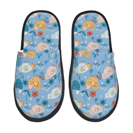 

Pofeuu Cute Chickens and Flowers Print EVA Fuzzy House super light Slippers Slippers Scuff Outdoor Indoor Warm Cozy Plush Bedroom Shoes Soft Flat Comfy Anti-Slip-Large