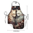 thumbnail image 4 of Naloa 1Pack Adjustable Bib Apron Waterdrop Resistant Cooking Kitchen Aprons for Women Men Chef, Flower Cat Couple Print, 4 of 5