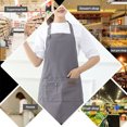 thumbnail image 4 of Cocina Delantal Canvas Funda protectora impermeable Simple Tareas domésticas Delantales Trabajar Ropa de trabajo con bolsillo para restaurante Cafetería Green Green Noticed HA011665-06, 4 of 7