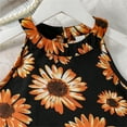 thumbnail image 5 of Girls Summer Outfits Sleeveless Tank Top with Printed Shorts Casual Suit Two Piece Set Kids Breathable Clothes Black Size 9-10 Years, 5 of 8
