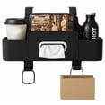 thumbnail image 1 of Organizador para el asiento trasero del coche: caja de almacenamiento multifuncional 3 en 1 para el asiento del coche con soporte para pañuelos, portavasos y ganchos para teléfonos, bebidas y, 1 of 6